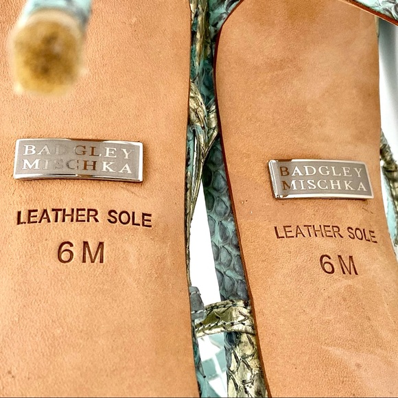 L EUC Badgley Mischka Snakeskin Heels, 6 - Picture 13 of 14